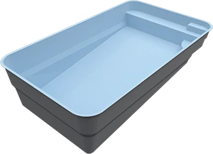 piscine coque 7 par 4 incliné