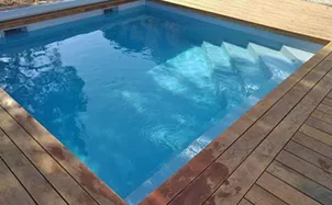 ma piscine coque carré 4mx4m